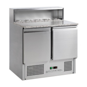 Mueble para Pizza Refrigerado - 2 Puertas - 5 Cubetas GN 1/6 - Dynasteel