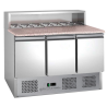 Mueble para Pizza Refrigerado - 3 Puertas - 8 Cubetas GN 1/6 - Dynasteel