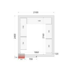 Cámara Fría Negativa TEFCOLD - 2100 x 2400: Almacenamiento fresco fácil y eficiente | Fourniresto