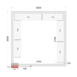 Cámara Fría Negativa TEFCOLD - 3000x3000 : Almacenamiento Fácil & Económico