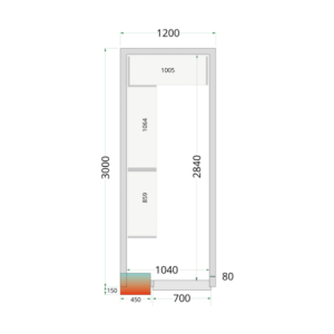 Cámara frigorífica positiva TEFCOLD - 1200x3000 | Solución refrigerada optimizada para profesionales de la cocina