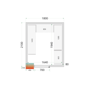 Cámara frigorífica positiva - 1800x2100 TEFCOLD: almacenamiento eficiente y práctico, ideal para restaurantes y comercios