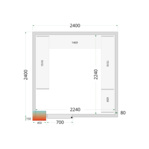 Cámara Fría Positiva TEFCOLD - 2400 x 2400: Almacenamiento refrigerado optimizado para restaurantes, tiendas de comestibles y ca