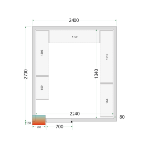 Cámara frigorífica positiva 2400x2700 TEFCOLD - Almacenamiento optimizado y asequible para profesionales de la restauración