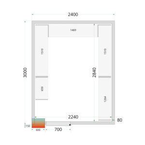 Cámara Fría Positiva - 2400 x 3000 TEFCOLD | Almacenamiento de alimentos eficiente y asequible