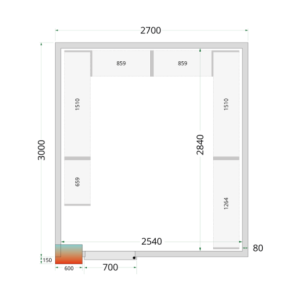 Cámara Fría Positiva - 2700x3000 | TEFCOLD - Almacenamiento optimizado para profesionales