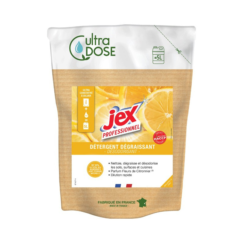 Detergente desinfectante ultra dosis 5 L - Limonero Jex: Higiene óptima y fragancia duradera