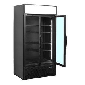 Vitrina Refrigerada Positiva Negra - 2 Puertas de Vidrio - 524 L TEFCOLD: Elegancia y Rendimiento para Profesionales