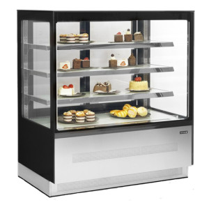 Vitrina Refrigerada Mostrador 2 Puertas de Vidrio Negra - TEFCOLD LPD1203F/BLACK | Fourniresto