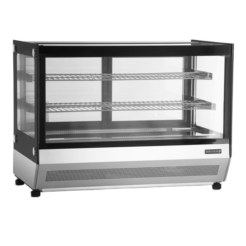 Vitrina Refrigerada Mostrador 2 Puertas de Vidrio Negra - 88 L TEFCOLD