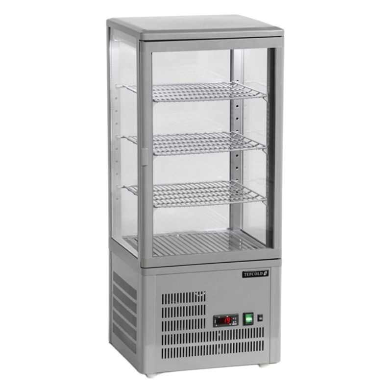 Vitrina Refrigerada Mostrador Puerta de Vidrio Gris 78L TEFCOLD - Equipamiento profesional de calidad