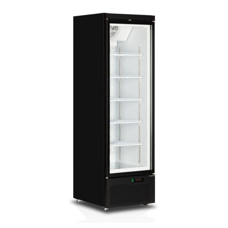 TEFCOLD Vitrina Congelador Negra - 1 Puerta de Cristal - 390L: Presentación óptima de los productos congelados y bajo consumo en