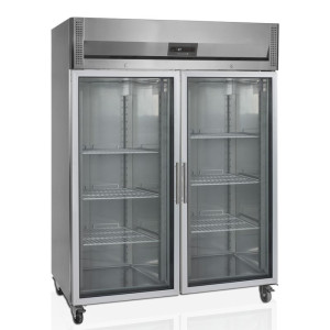 Stainless steel refrigerated cabinet GN 2/1 - 2 glass doors 1325L TEFCOLD