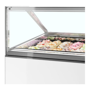 Ventilated ice cream display case with straight front - 20 x 5 L | TEFCOLD MILLENNIUM ST20