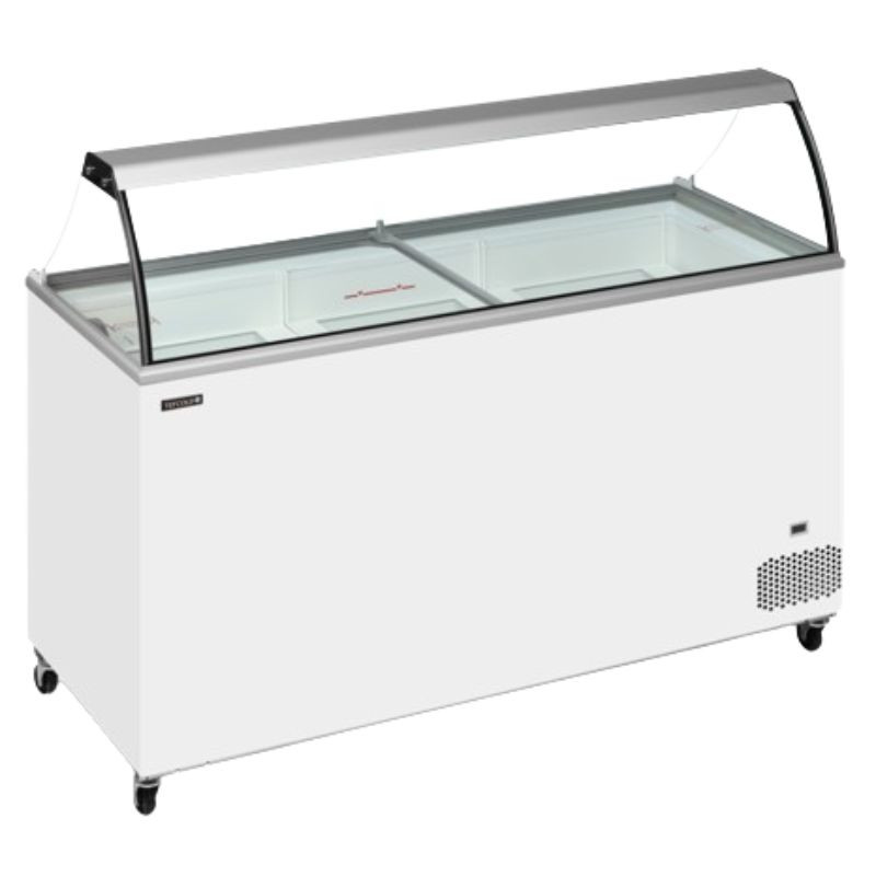 Congelador Arcón para Helados con Vidrio Curvado - 430 L TEFCOLD: Almacenamiento óptimo para helados