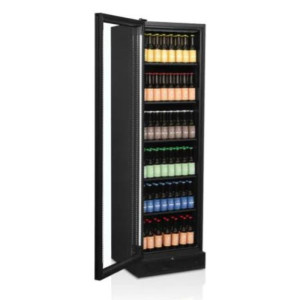 Armario Refrigerado Negro - Puerta de Vidrio Bisagra Izquierda - 347L | TEFCOLD