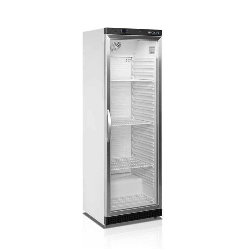 Armario Refrigerado con Puerta de Cristal TEFCOLD - Blanco - 350 L: Almacenamiento óptimo para alimentos y visibilidad de produc