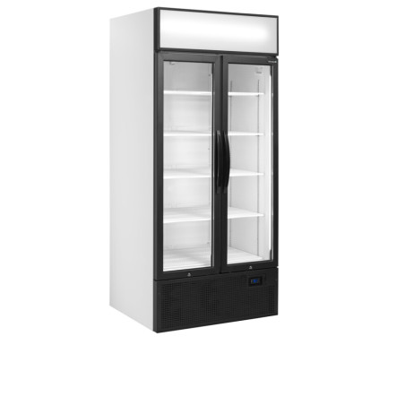 Armario Refrigerado 2 Puertas de Vidrio Blanco - 535 L TEFCOLD: Almacenamiento profesional eficiente