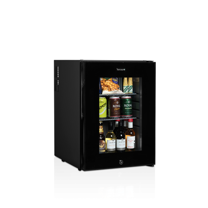 Mini Frigo Bar Puerta de Vidrio Negro 35 L TEFCOLD TM44G Eficaz & Elegante