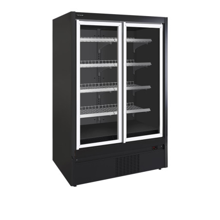 Vitrina Refrigerada de Supermercado Negra - 850 L TEFCOLD: Almacenamiento óptimo y exhibición de productos