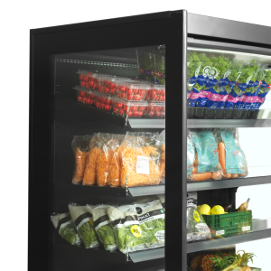 Black Supermarket Refrigerated Display Case 3 Doors 1160 L TEFCOLD - Energy Efficient & Spacious