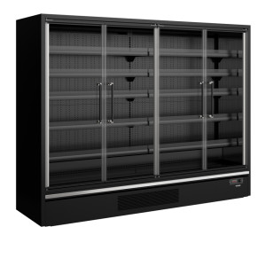 Vitrina Refrigerada TEFCOLD Negra - 4 Puertas de Vidrio - 1258 L Supermercado