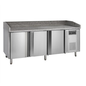 Mesa para Pizza Inox - 400 x 600 mm - 3 Puertas | Marca TEFCOLD