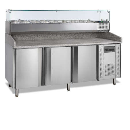 Mueble para Pizza GN 1/3 y GN 1/6 - 3 Puertas TEFCOLD: Rendimiento y practicidad para profesionales