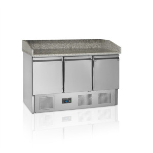 Comptoir à Pizza en Inox GN 1/1 - 3 Portes Pleines TEFCOLD PT1365 | Réfrigération 400L, dégivrage automatique | Fourniresto