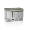 Comptoir à Pizza en Inox GN 1/1 - 3 Portes Pleines TEFCOLD PT1365 | Réfrigération 400L, dégivrage automatique | Fourniresto