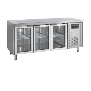 Mesa Refrigerada Inox 3 Puertas de Vidrio GN 1/1 TEFCOLD - Almacenamiento y conservación óptima