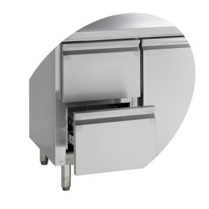 Mesa Refrigerada en Inox - 4 Puertas - GN 1/1 de TEFCOLD: Conserve sus alimentos frescos con eficacia