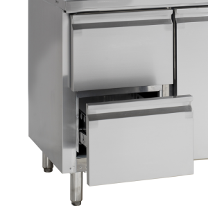 Positive Refrigerated Table 2 Doors with Backsplash - 272 L | TEFCOLD, professional in catering