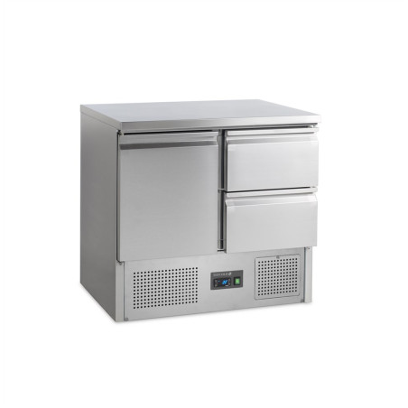 Saladette Refrigerada Positiva GN 1/1 Inox - 1 Puerta y 2 Cajones | TEFCOLD