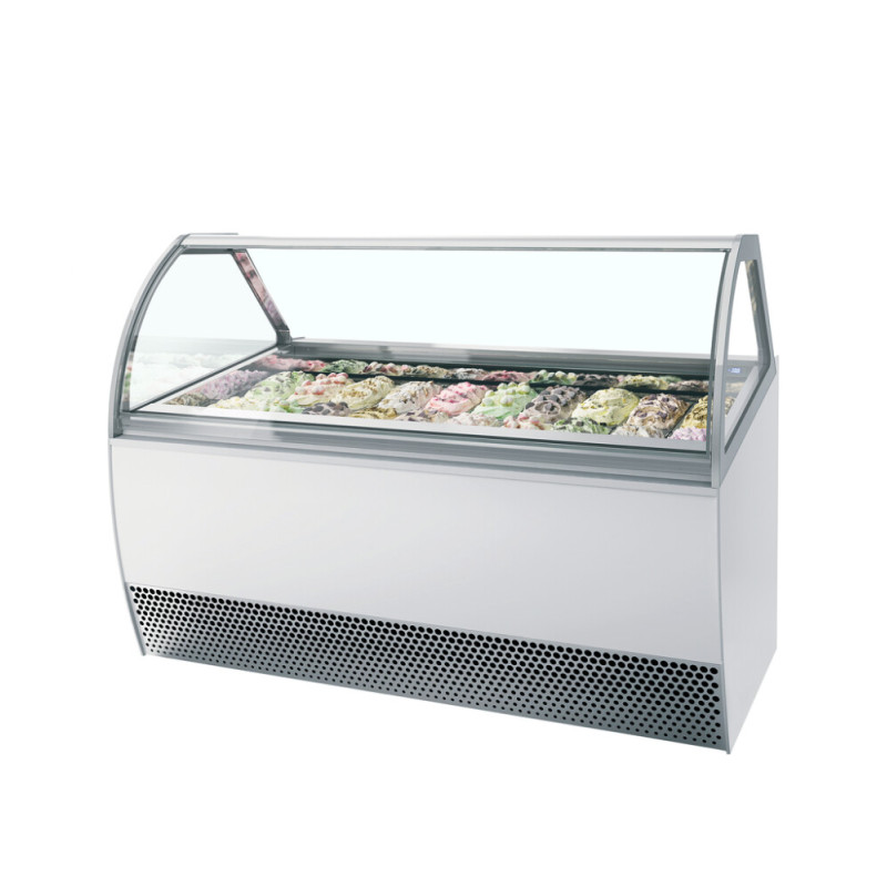 Vitrina de Helado Ventilada Fachada Curvada - 20 x 5L TEFCOLD: Ponga sus helados en valor