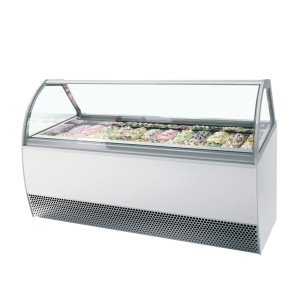 Vitrine à Glace Ventilé avec Façade Bombée - TEFCOLD LX24: Présentation professionnelle de glaces et conservations+