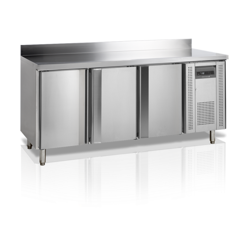 TEFCOLD snack counter cooler - 345 L, 3 doors, backsplash