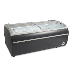 Congelador 2 Tapas Vidrio Curvado Gris 1255 L TEFCOLD - Almacenamiento profesional óptimo.