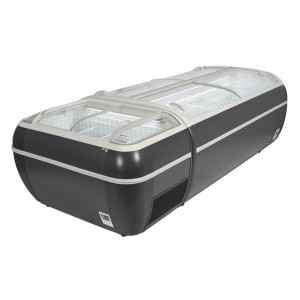 Congelador 2 Tapas Vidrio Curvado Gris 1255 L TEFCOLD - Almacenamiento profesional óptimo.