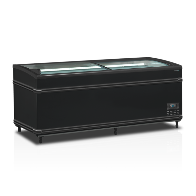 Refrigerador Congelador Tapa de Vidrio Curvado - Negro - 500 L - TEFCOLD Refrigerador Congelador Tapa de Vidrio Curvado - Negro - 500 L - TEFCOLD