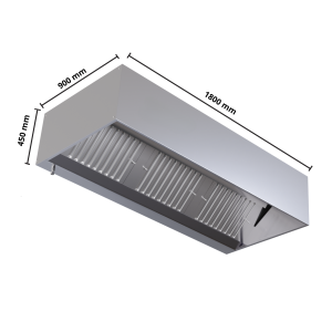 Campana extractora cúbica profesional con LED y sin motor - Dynasteel