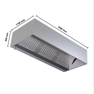 Campana cúbica 1100 LED sin motor - Longitud 1600 Dynasteel