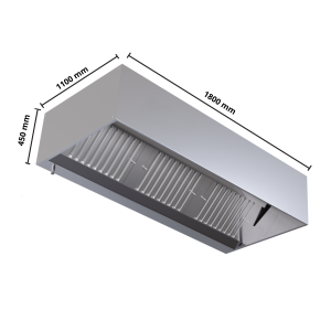 Campana Cúbica 1100 con LED - Dynasteel - 1800mm