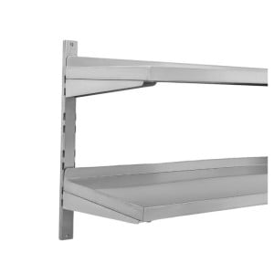 Estante de Pared en Acero Inoxidable sobre Cremalleras 2 Niveles - L 1000 x P 400 mm - Dynasteel