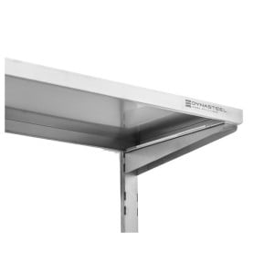 Estante de Pared en Acero Inoxidable sobre Cremalleras 2 Niveles - L 1200 x P 400 mm - Dynasteel