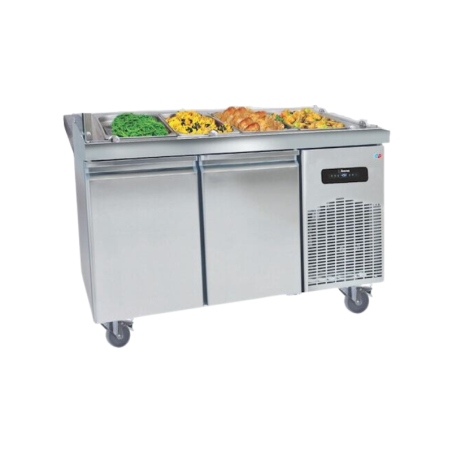 Buffet Caliente Inox 4 Cubetas Carro Refrigerado 2 Puertas MultiGroup