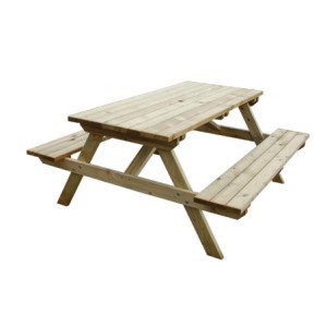 Mesa de picnic de madera de 1,5m elegante y resistente