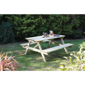 Mesa de picnic de madera de 1,5m elegante y resistente