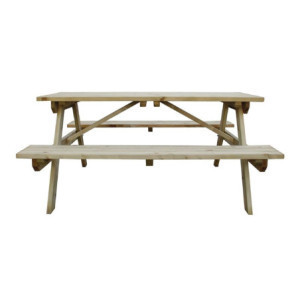 Mesa de picnic de madera de 1,5m elegante y resistente