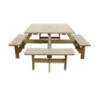 Mesa de picnic de madera cuadrada Rowlinson 1980mm: Confort y resistencia